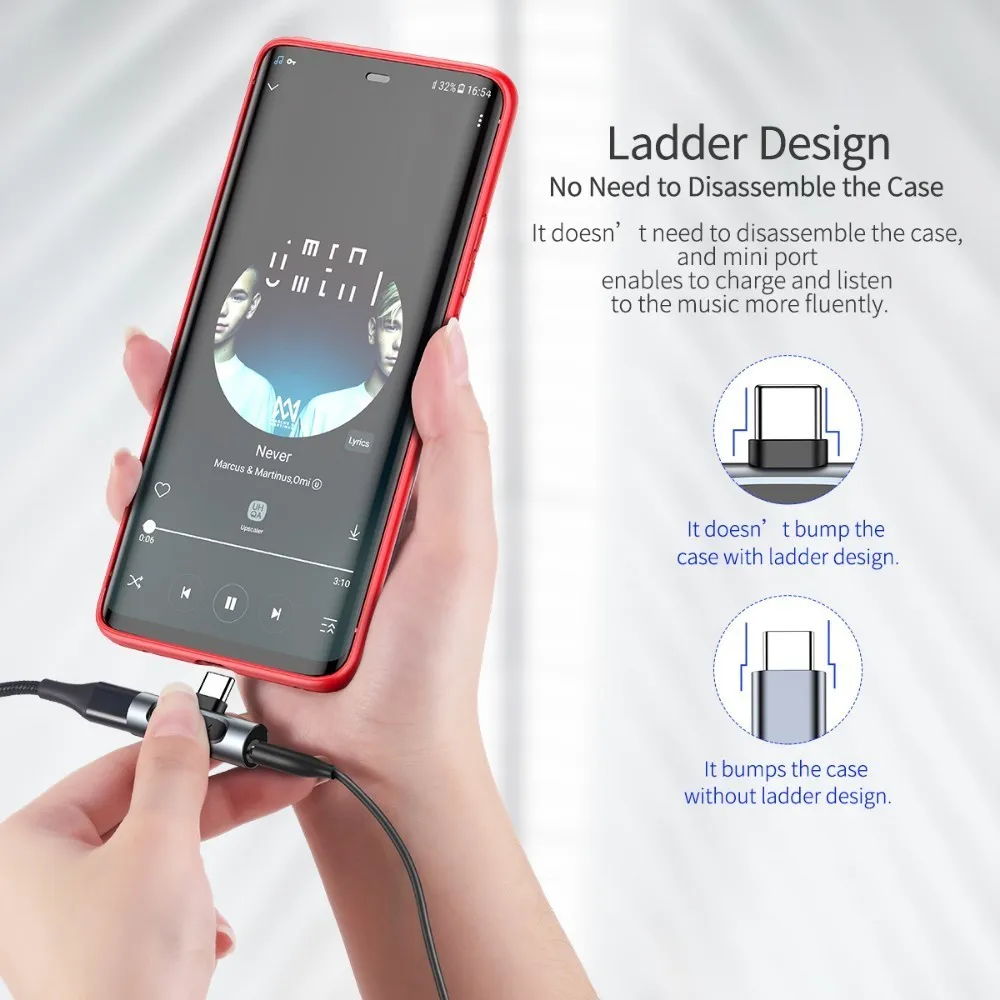 ROCK Metal Тип C до 3,5 мм разъем адаптер для Xiaomi Mi 8 huawei mate 10 20 P20 Pro RS Nubia Z18 type-C OTG USB-C USBC сплиттеры
