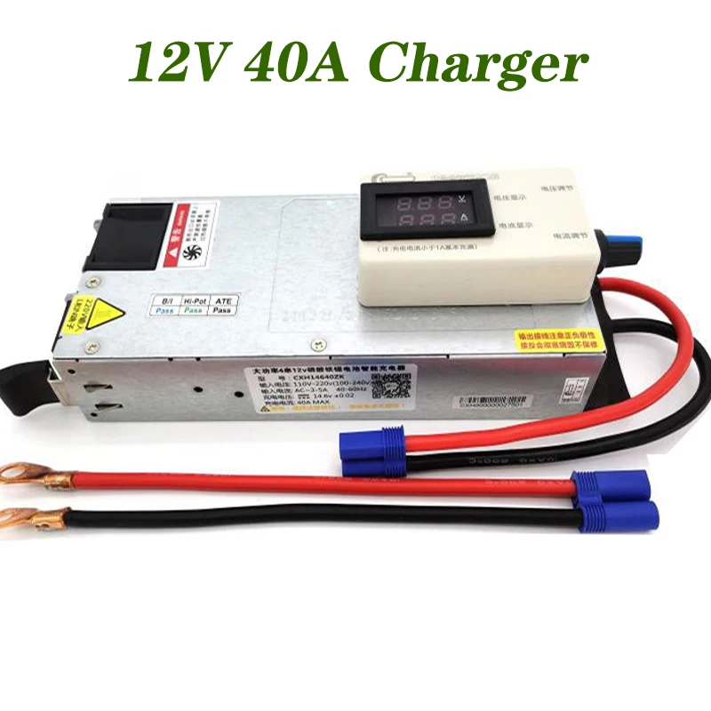 

Li-ion LiPo Battery Lifepo4 Lithium Battery Charger Voltage Current Adjustable 3S 4S12.6V 14.6V 14.8V 12V 40A Display 100/200AH