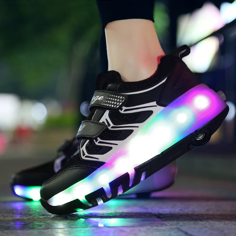 Shoe Wheels for Girls Children's Shoes with and Lights Glowing Sneakers Led Mesh Light Up | Детская одежда и обувь