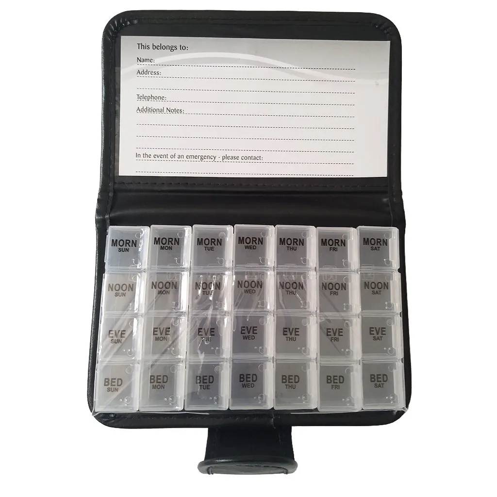 28 Grid 7 дней еженедельная коробка для таблеток складной дорожный держатель