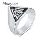 Кольцо мужское винтажное из нержавеющей стали, с тремя треугольниками