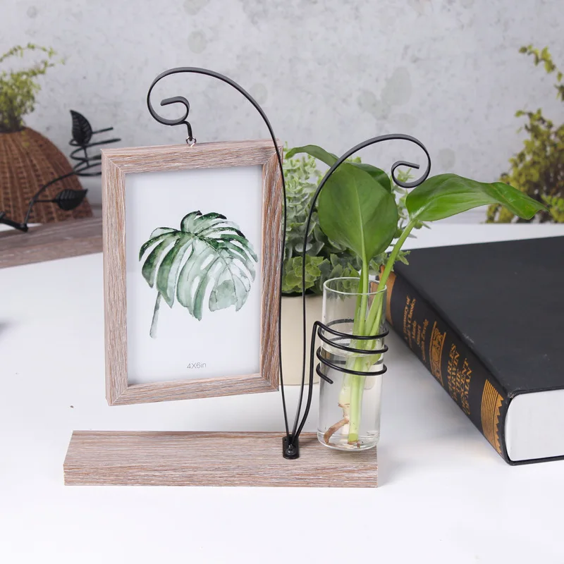 New Creative Iron Photo Frame Stand Double-sided photo frame hydroponic plant Home Decor Fashion Design | Дом и сад