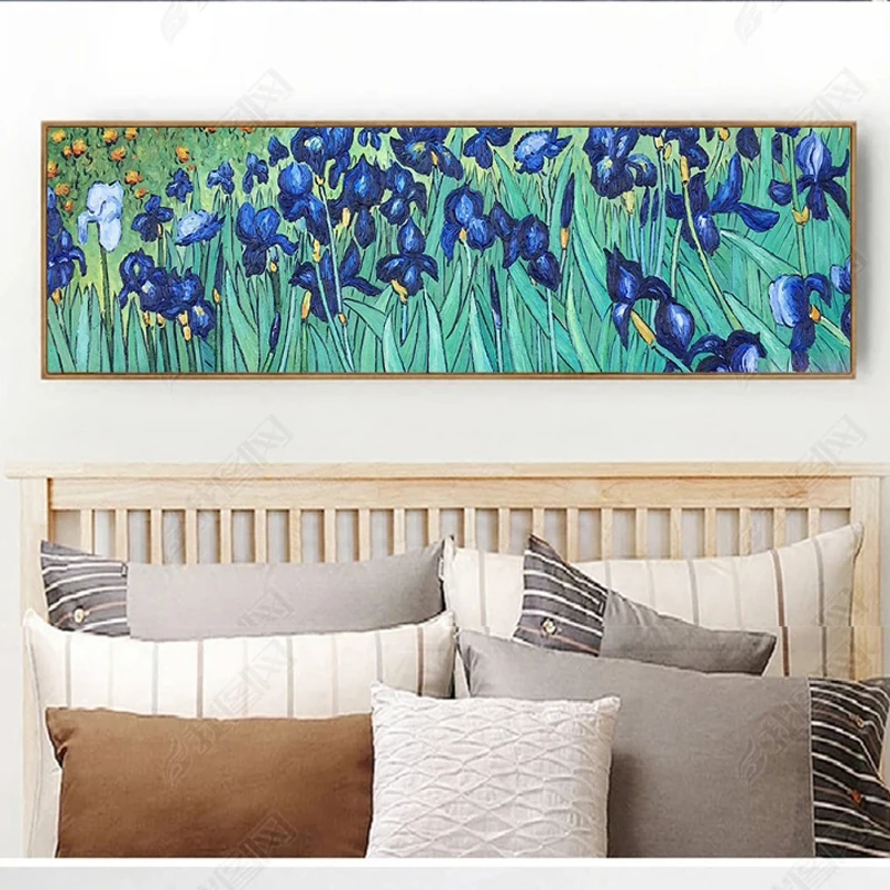 Картины с изображением Ван Гога ирисовых цветов репродукции на стене