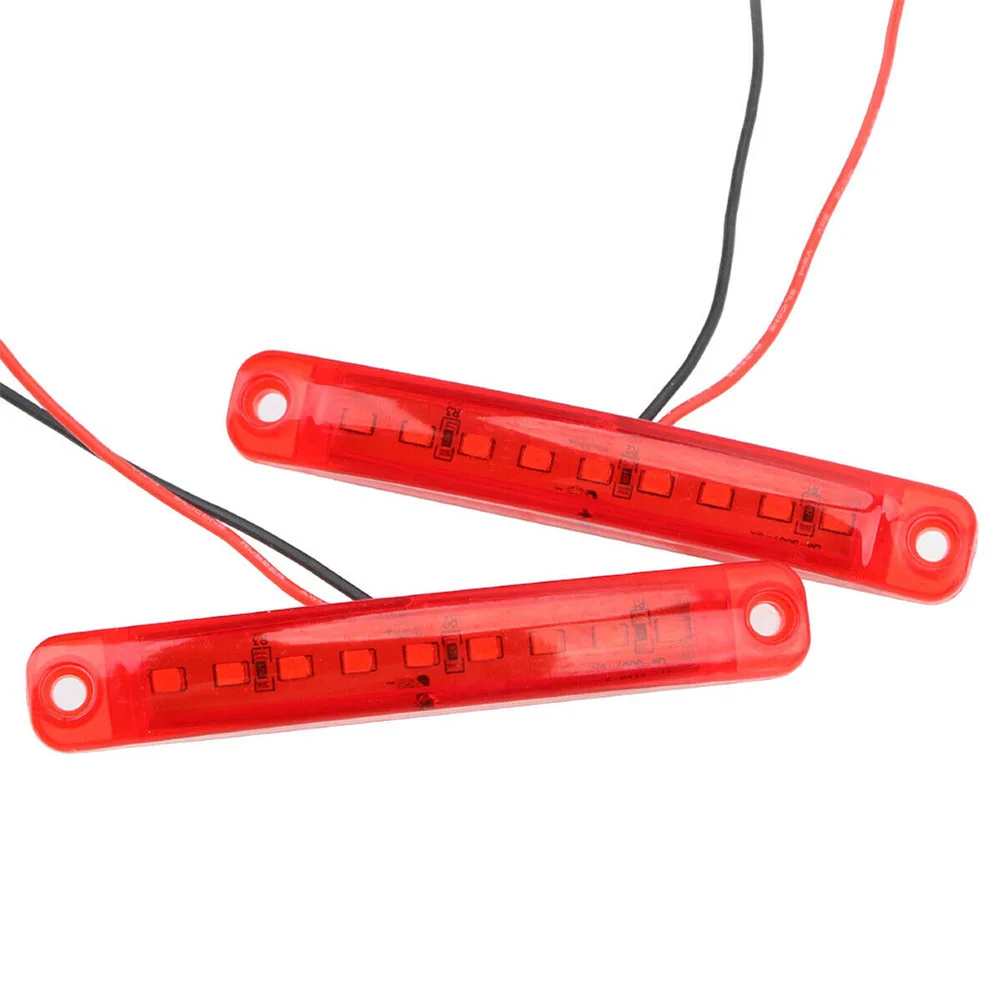 

10pc 2000-4000K Waterproof Red Rear Side Marker Lights Lamps Position Truck Trailer Lorry 12v SMD 9LED