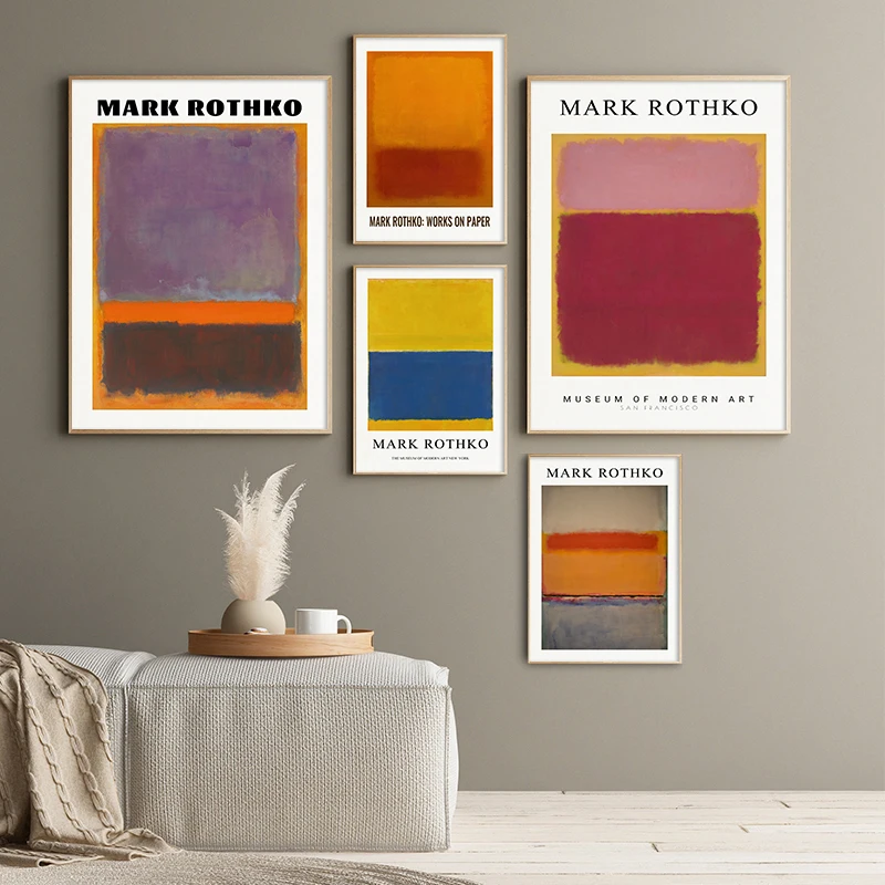 

Mark Rothko Famous Abstract Artwork Canvas Print Painting Exhibition Poster Wall Art Picture Modern Home Decor For Living Room