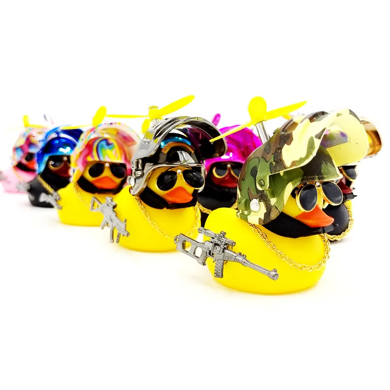 

Helmet Duck Car Decoration Accessories Broken Wind Small Yellow Duck Interior Cycling Ornament Gift Bicycle Riding Decoration