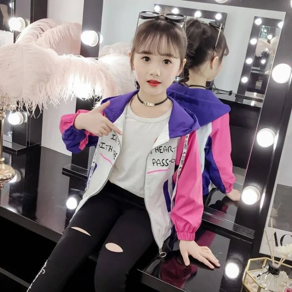 Spring Autumn Kids Coats for Girls 2019 Letter Sleeve Casual Jackets Toddler Teens Clothes Children Baseball Outerwear | Детская одежда