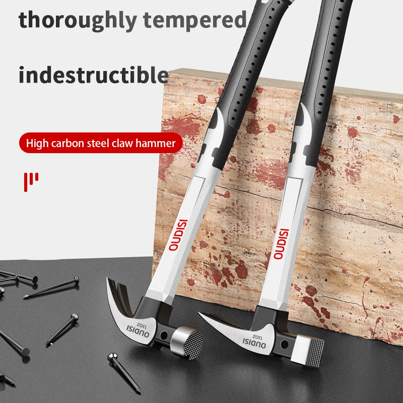 OUDISI-martillo de garra pesado para uñas, herramienta de perforación de acero para carpintería, martillo magnético automático de succión de uñas, 100Z/130Z