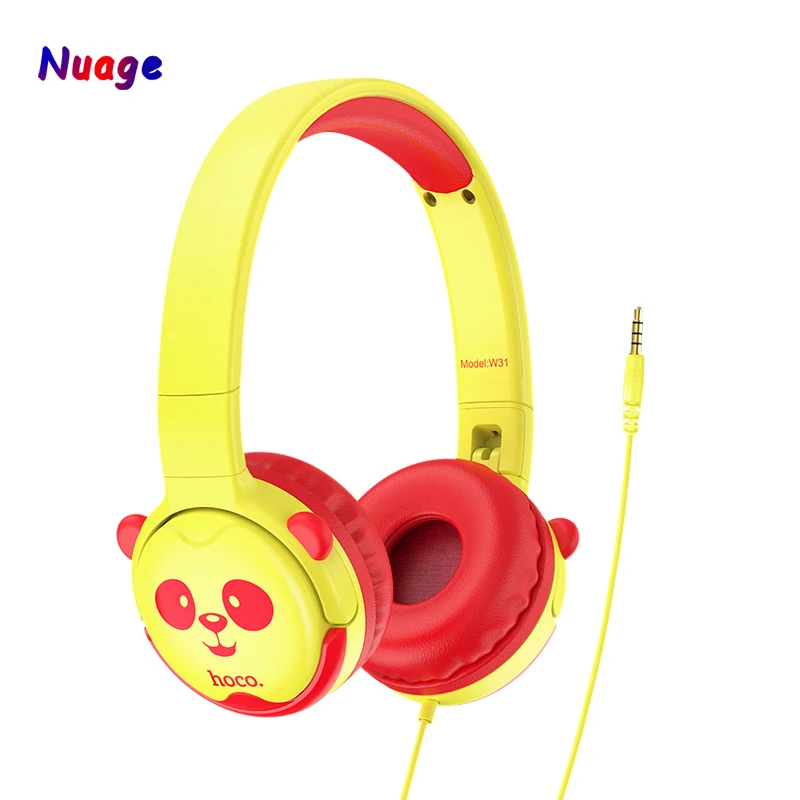 W31 Childrens Wired Headphones With Microphone 85dB Over-Ear Cartoon Headphone 3.5MM Jack for Kids Girls Mobile Phone Gift | Электроника