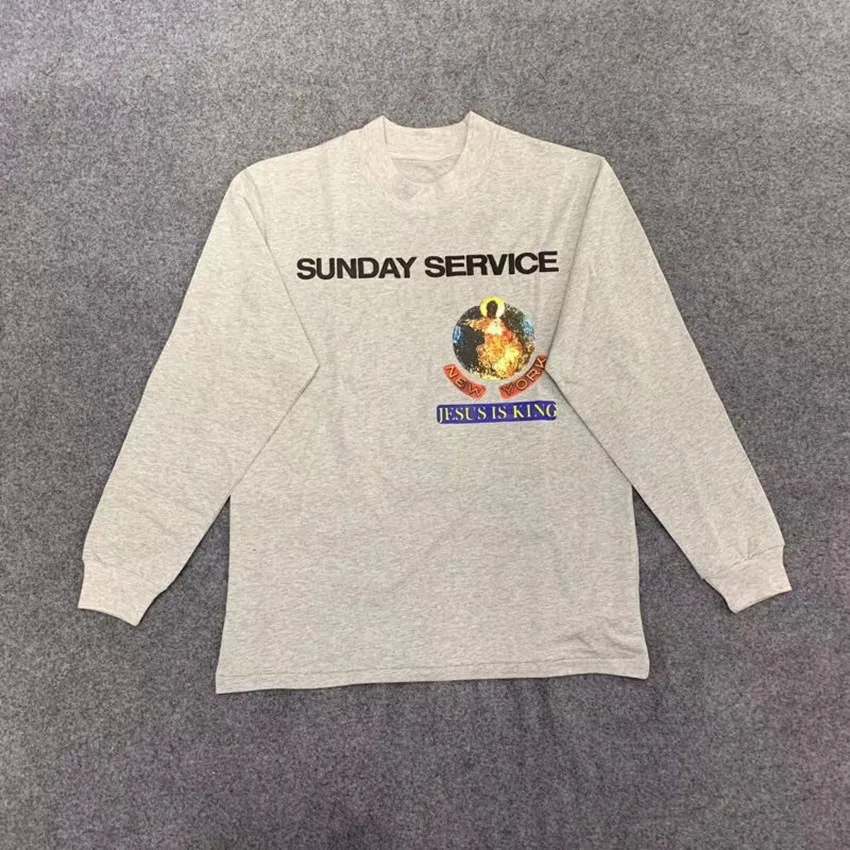 Лучшее качество Kanye West Sunday Service Jesus is king толстовка с круглым вырезом для мужчин и