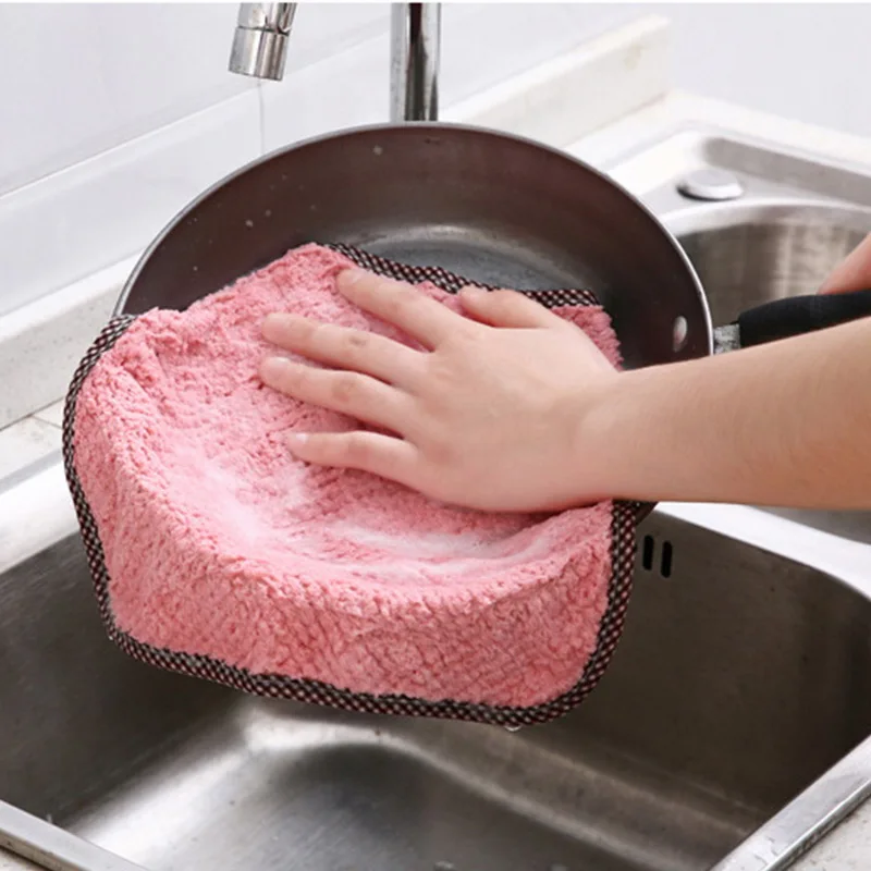 

3/5PCS Kitchen Cloth Super Absorbent Dishcloth Cleaning Nonstick Oil Washable Towel Clean Without Any Stains Home Kitchen Towel