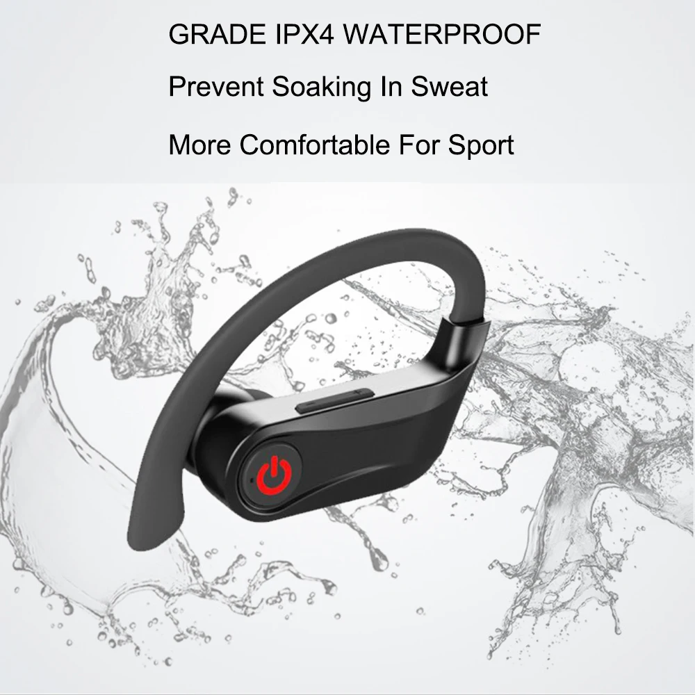 Sport Bluetooth 5.0 Earphone Wireless Stereo With Mic Big Power Bass Headset TWS Handsfree Earbuds Headphone | Электроника