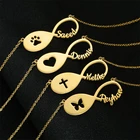 Индивидуальное ожерелье из нержавеющей стали с дизайном в виде знака бесконечности, индивидуальное колье в форме сердца, подарки подружкам невесты