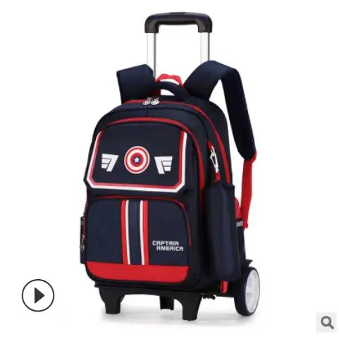 Детский рюкзак на колесах ZRY школьный ранец для девочек сумка-тележка школьные