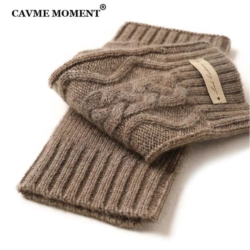 

CAVME Unisex Cashmere Gloves Ring Scarf 100% Knitting Cashmere Winter Warm Scarves for Women Ladies Men's Ring Scarf Gloves