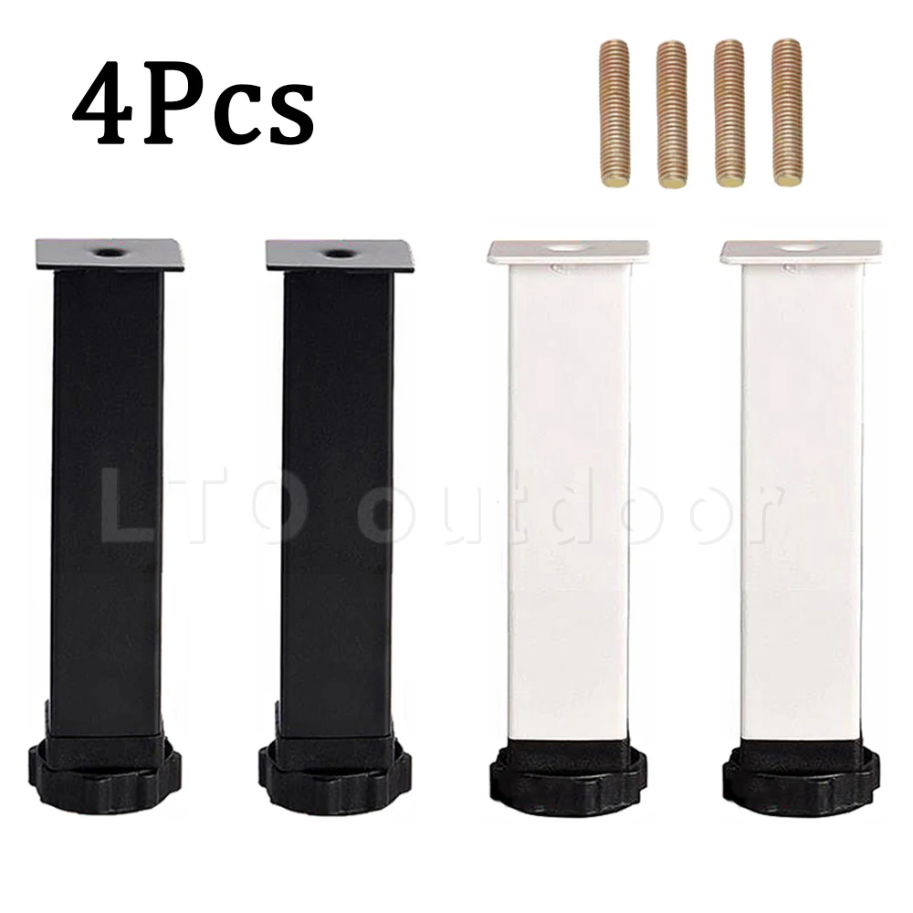 

4PCS Steel Adjustable Furniture Legs Square Tube Frame Bracket Leg Bed Slatted Mattress Support Bed Frame Fixed Table Leg