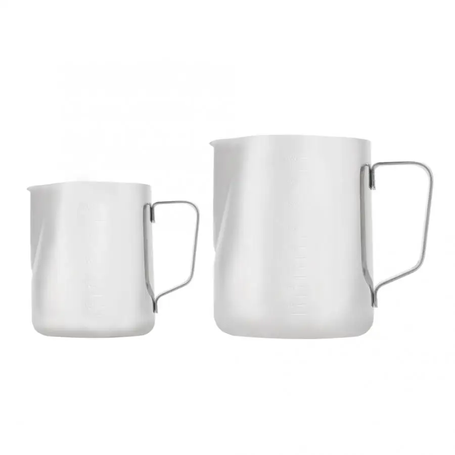 Stainless Steel Coffee Stencils Milk Frothing Jug Cup Coffee Milk Pitcher With Scale for Latte Art Kitchen Accessories