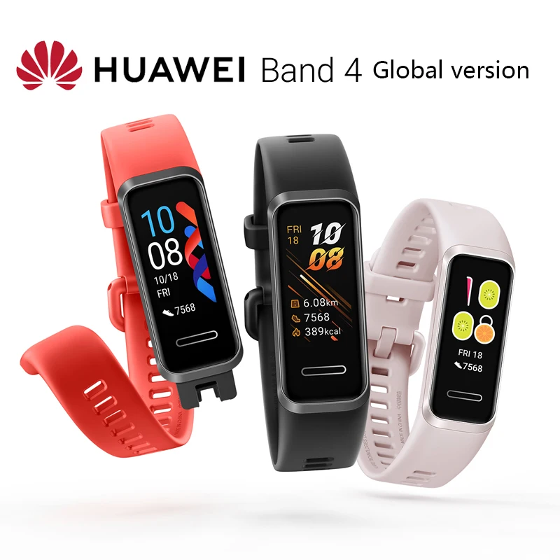 Смарт-часы huawei Band 4 с глобальной версией смарт-браслет монитор сердечного ритма и