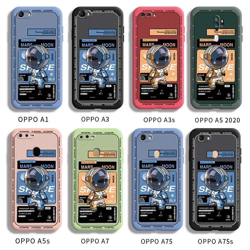 for oppo a1 a3 a3s a5 2020 a5s a7 a75 a75s casing with space pattern back cover anti falling silica gel case free global shipping