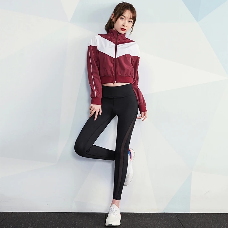 

VANSYDICAL 5 Piece Yoga Set Women Compressed Running Fitness Clothing Quick Dry Gym Wear Sport Suit Worikout Tracksuit for Women