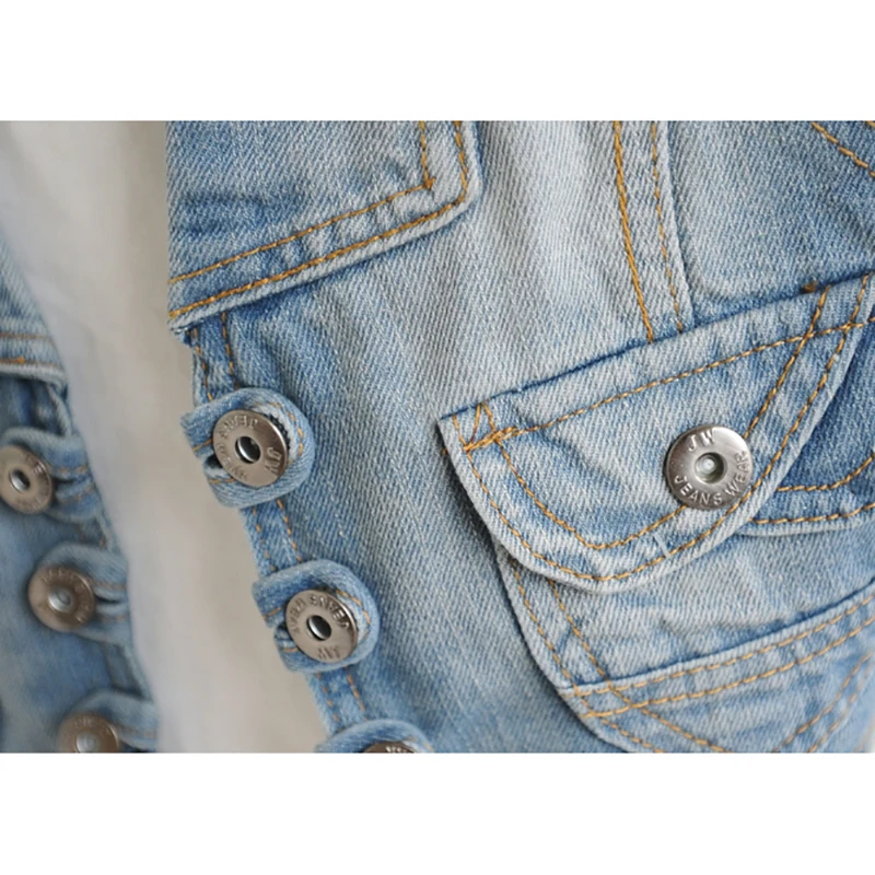 Корейский осенний джинсовый жилет на бретельках женский винтажный синий куртка