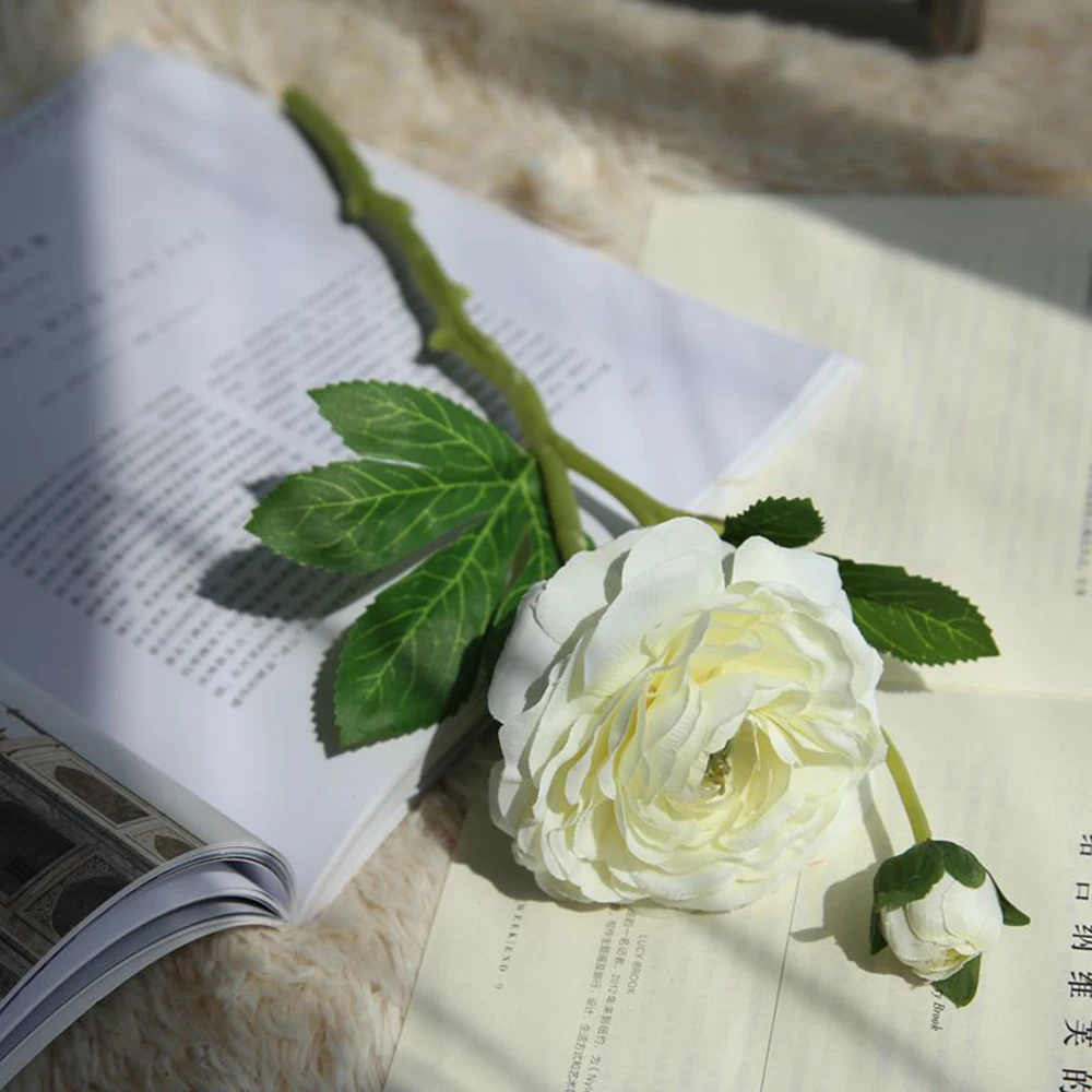 Роза искусственный цветок ранункулус стебель чай из искусственного шелка Цветы