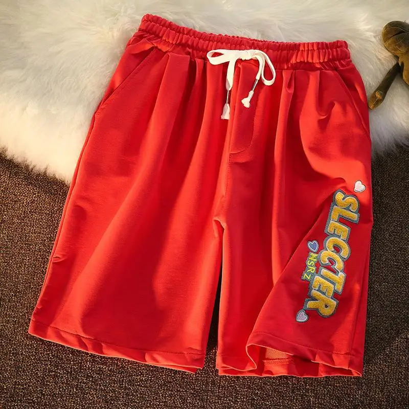 

Fashion Lovers Hip Hop Letter Embroidery Shorts 2021 Summer Knee Length Drawstring Sweatpants Shorts Teens Girls Bottom Clothes