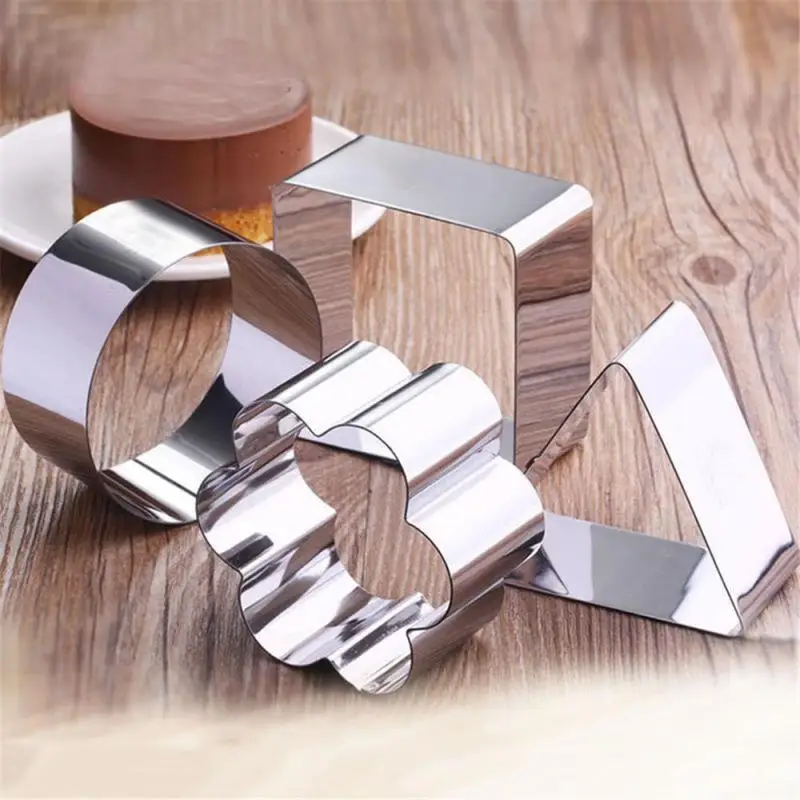 

Stainless Steel Cake Molds for Baking Circle/Heart Shape Cookies Cutter Mousse Cake Moulds Cookies Cake Baking Tools for Kitchen