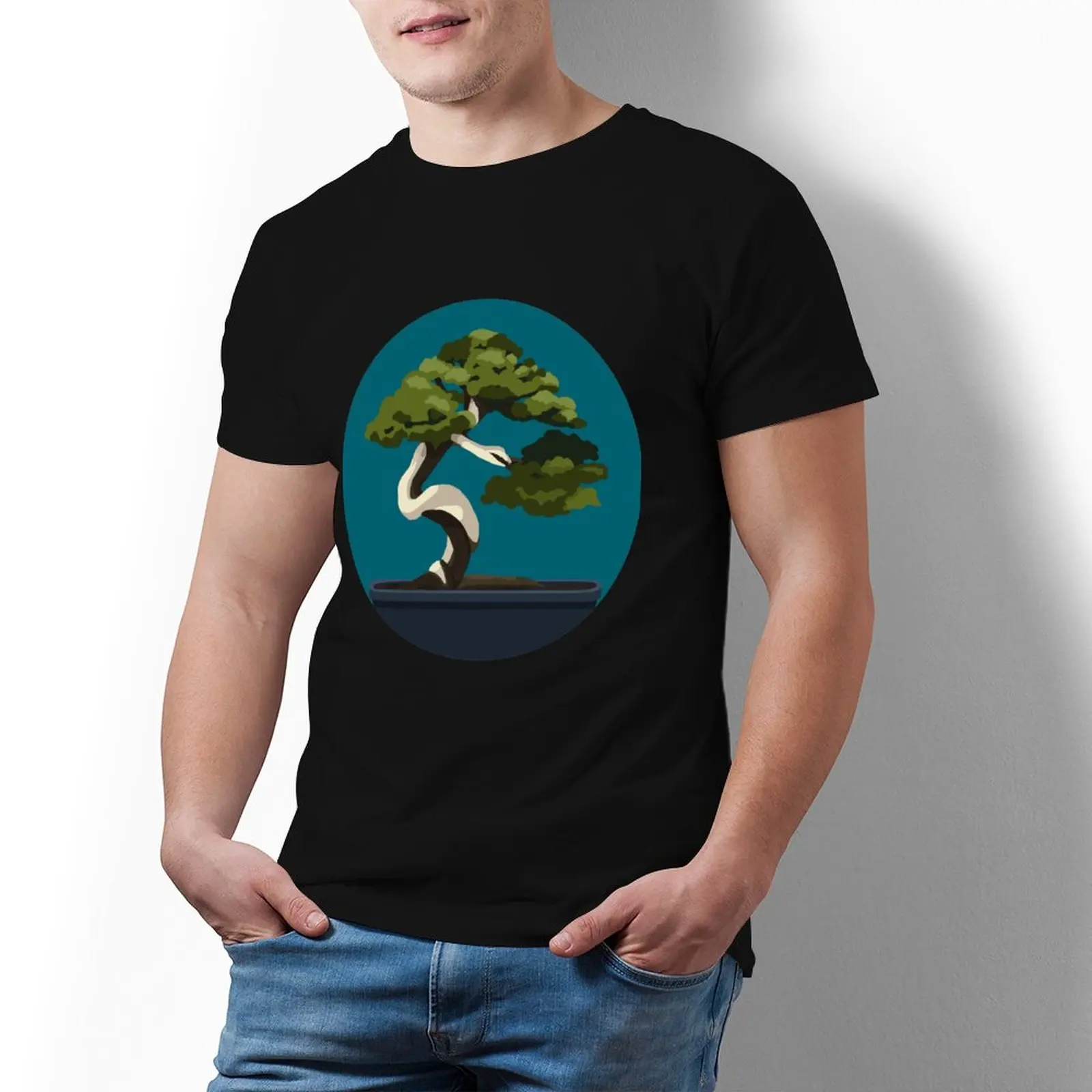 

Футболка мужская с принтом деревьев, 100 хлопок, 5xl