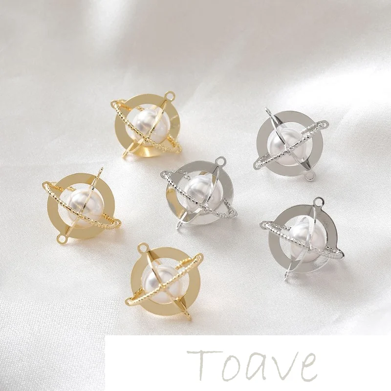 14K золотой Сумочка в комплекте золотистого мяч двойной кулон с жемчужным кулоном