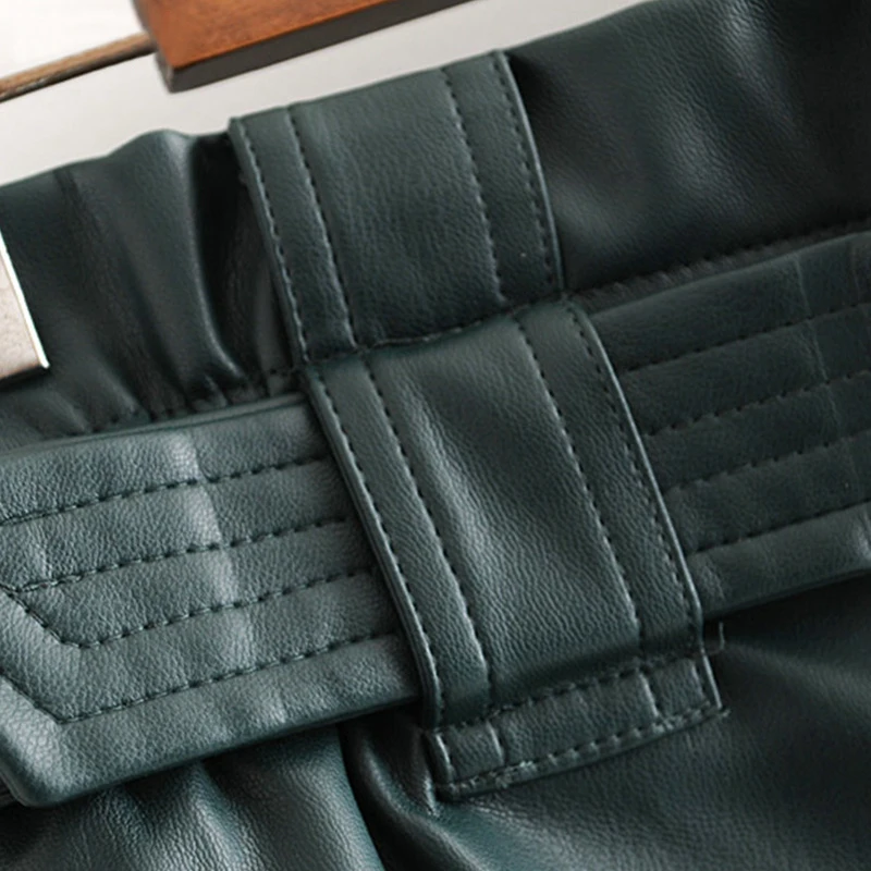 Женская шикарная юбка из искусственной кожи женская зимняя мини-юбка с