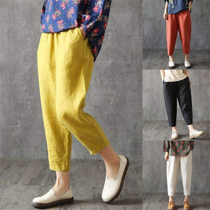 Женские брюки s модные черные свободные шаровары большого размера Элегантные