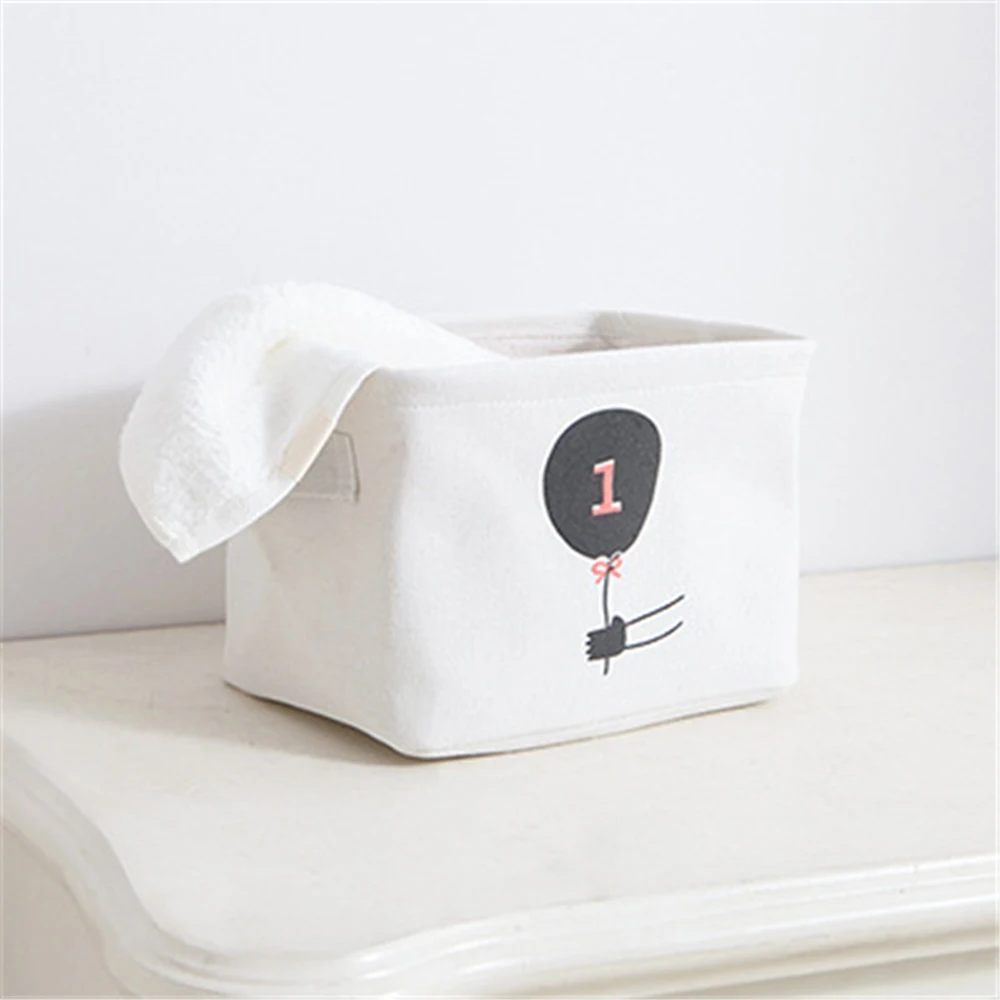 Хлопковая льняная настольная корзина для хранения коробка мелочей маленькая