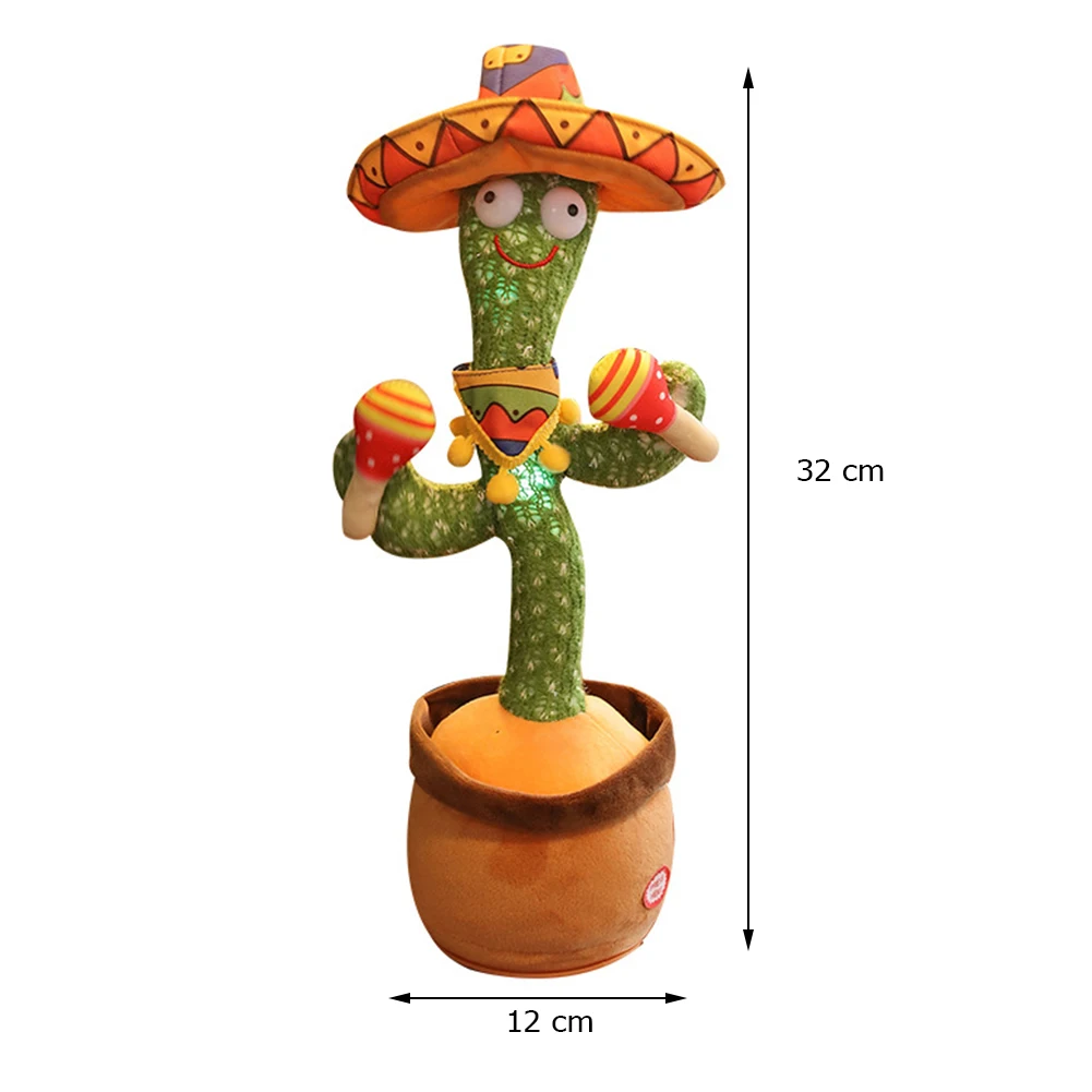 

Funny Electric Dancing Cactus Songs And Luminous Plant Cactus Plush Stuffed Toy with Music for Kids Gifts Home Office Decoration