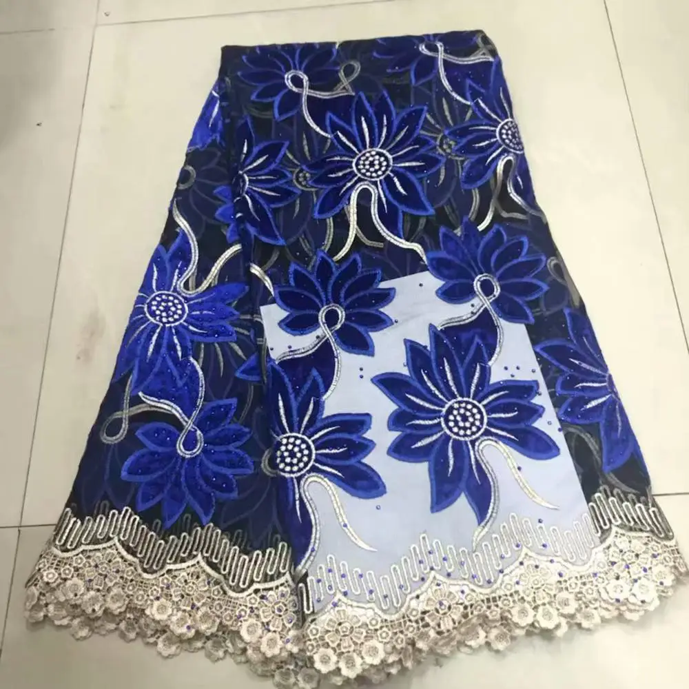 Французская кружевная ткань DHL 5 ярдов/шт. бархатное Тюлевое кружево с камнями для