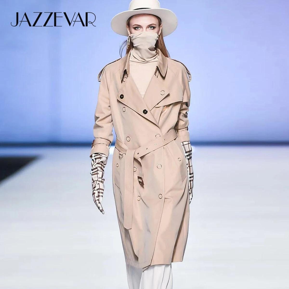 JAZZEVAR 2019 Новое поступление осенний плащ женская свободная одежда верхняя высокое
