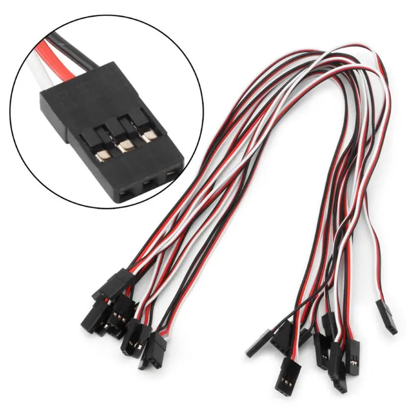 

10pcs 50mm / 100mm / 150mm / 200mm / 300mm Male to Male Quadcopter Extension Servo Lead Futaba JR Wire Cable New