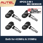 Датчик TPMS Autel 433 МГц 315 МГц MX Универсальный датчик 2 в 1 Программируемый датчик TPMS для системы контроля давления в шинах