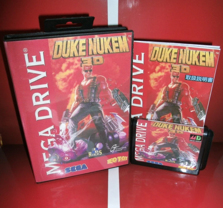 MD games card Duke Nukem 3D японская Обложка с коробкой и руководством для MegaDrive Genesis