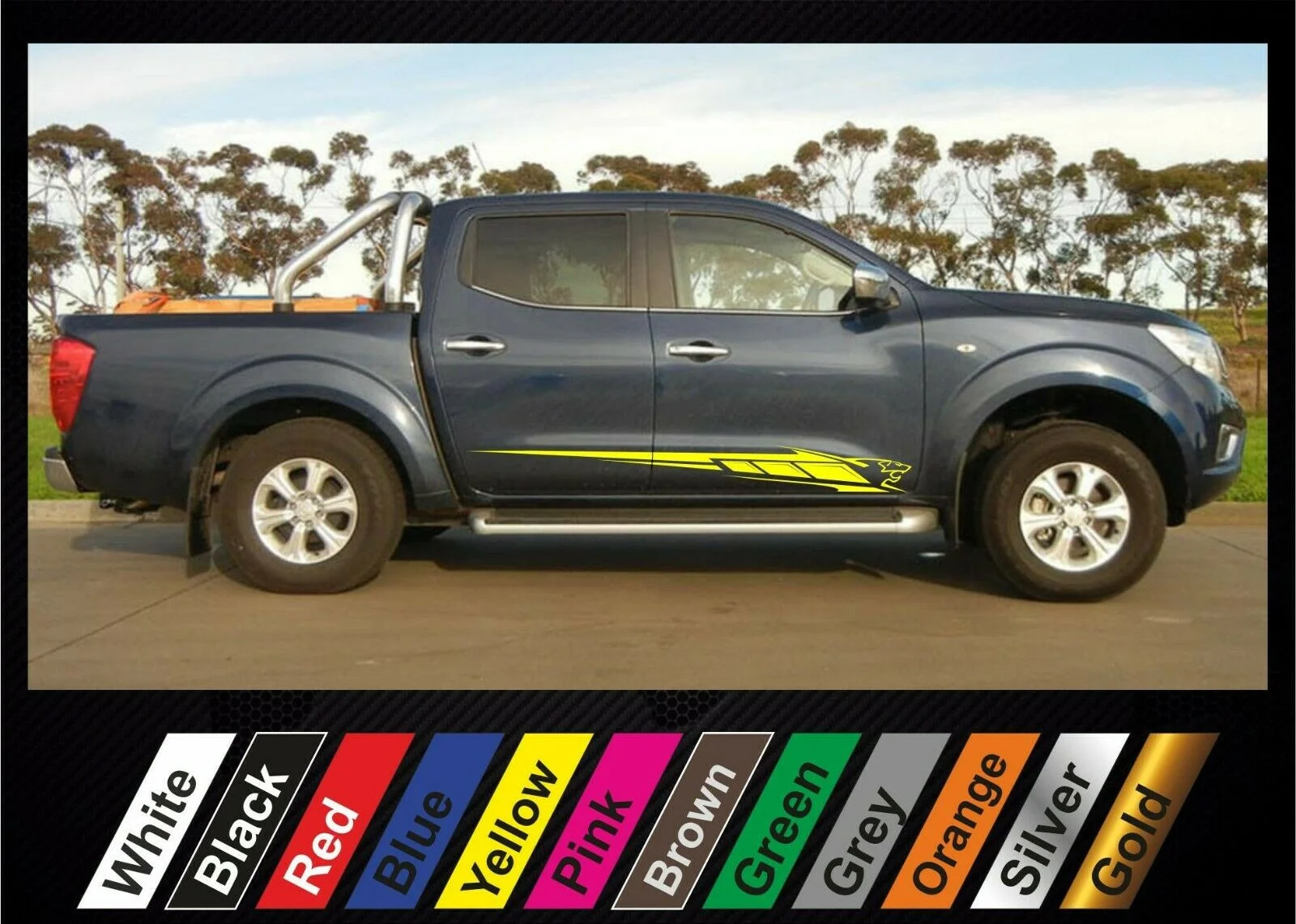 

For x2 stickers Nissan Navara graphics side stripe decal sticker #17