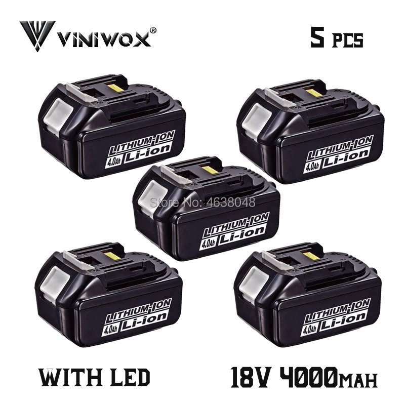 Сменный литий ионный аккумулятор 4000 мАч для Makita 18 в BL1840 BL1830 BL1850B BL1815 BL1860 LXT400
