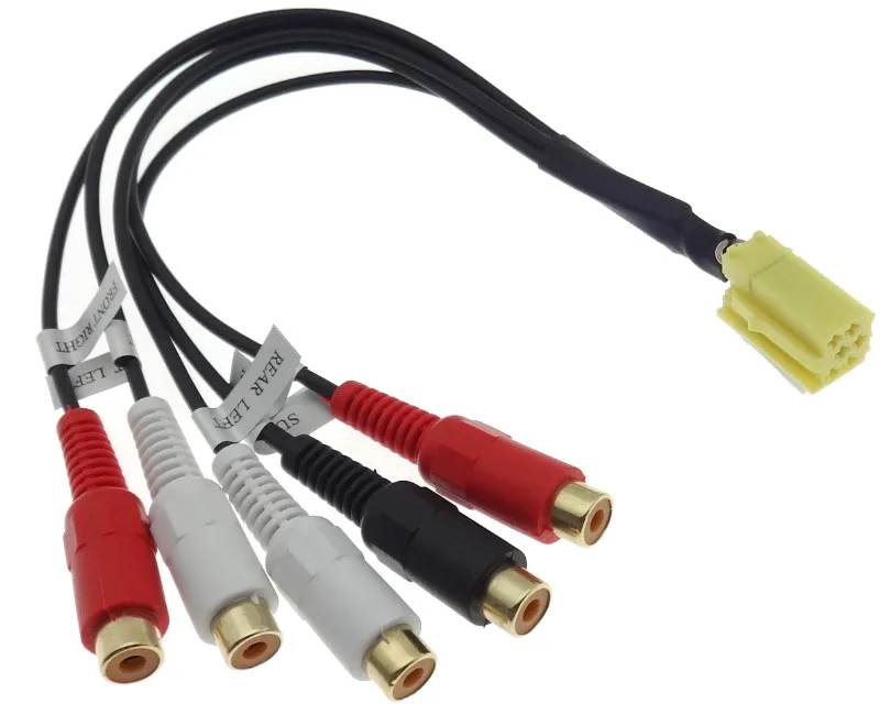 Кабель адаптера линейного выхода для автомобильного радио 5 Rca Subwoofe Mini ISO