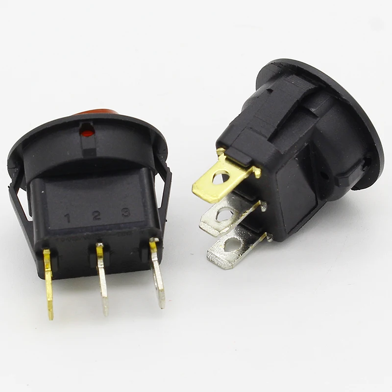 Акция! 10 шт. круглый клавишный переключатель ON-OFF SPST 6A250V 10A125V AC (art.: 7a7515a4f) - 7a7515a4f