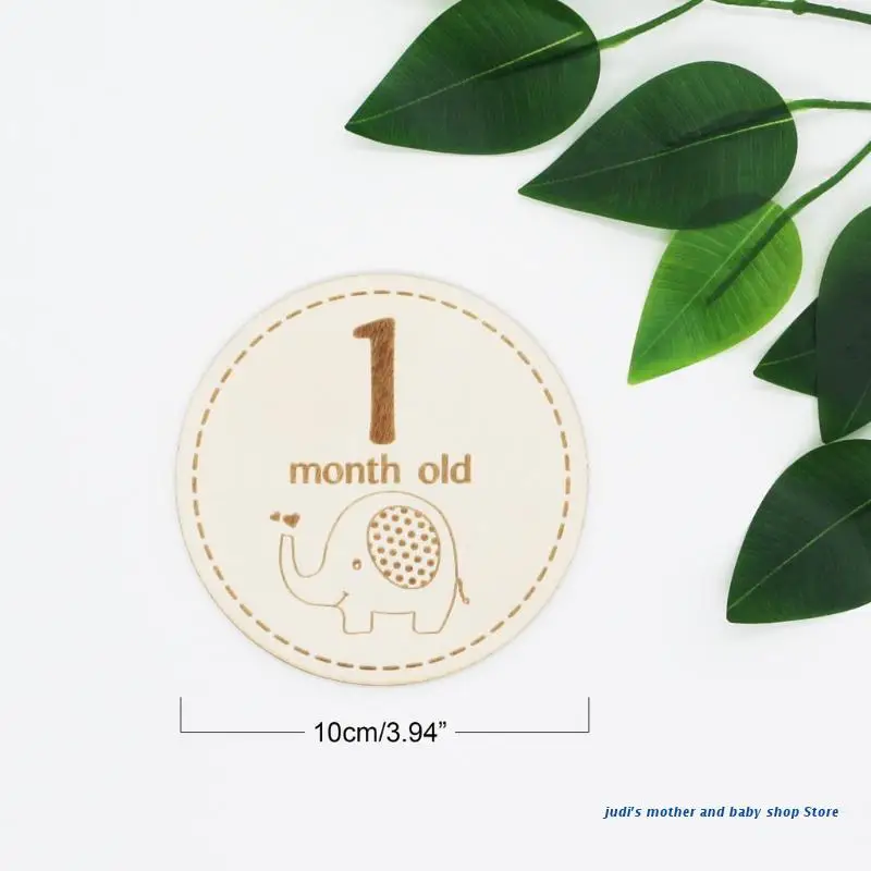 

67JC 6 Pcs/set Baby Monthly Milestone Wooden Card Infants Newborn Growth Album Photography Props Kids Newborn Shower Gifts