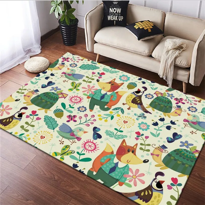 

Funny Cartoons Animal Carpet 3D Printed Carpet Square Anti-Skid Area Floor Mat Rug Non-slip Mat Dining Room Living Soft Carpet