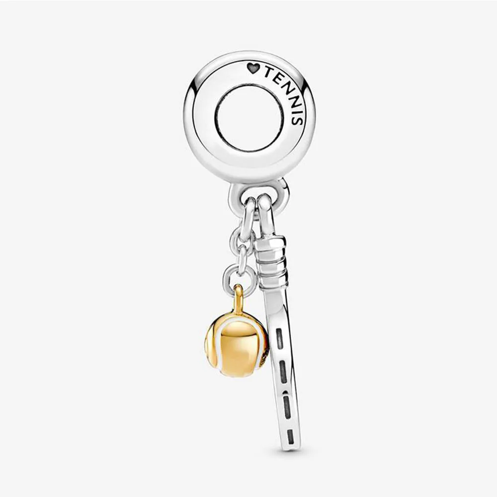 

sport Pendant Gold Tennis charm original Pandora Bracelet Necklace Jewelry