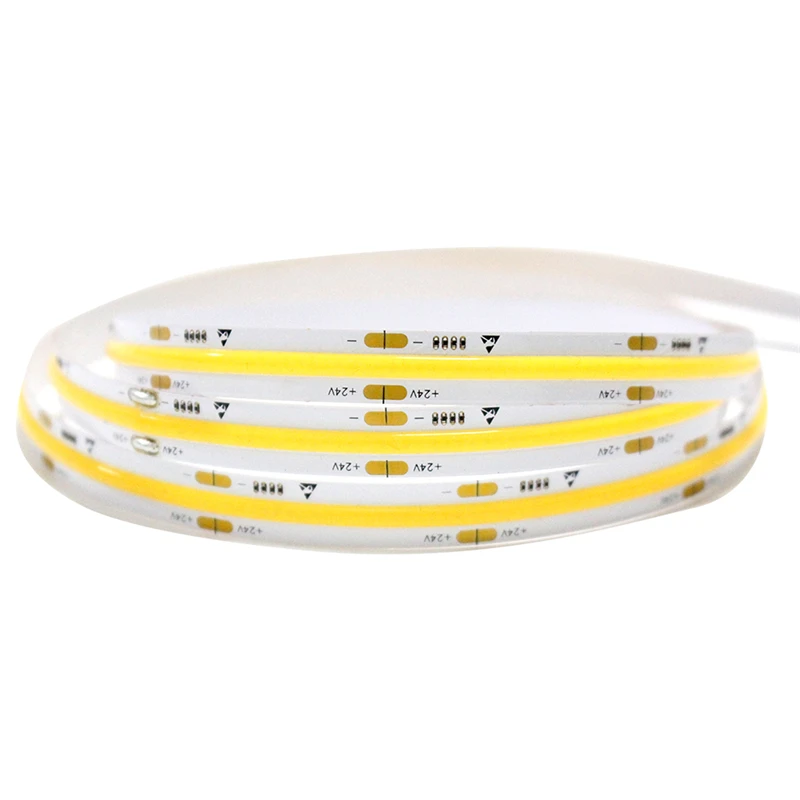 DC12V 24V COB Светодиодные ленты светильник 528 светодиодов/m высокой плотности (красный