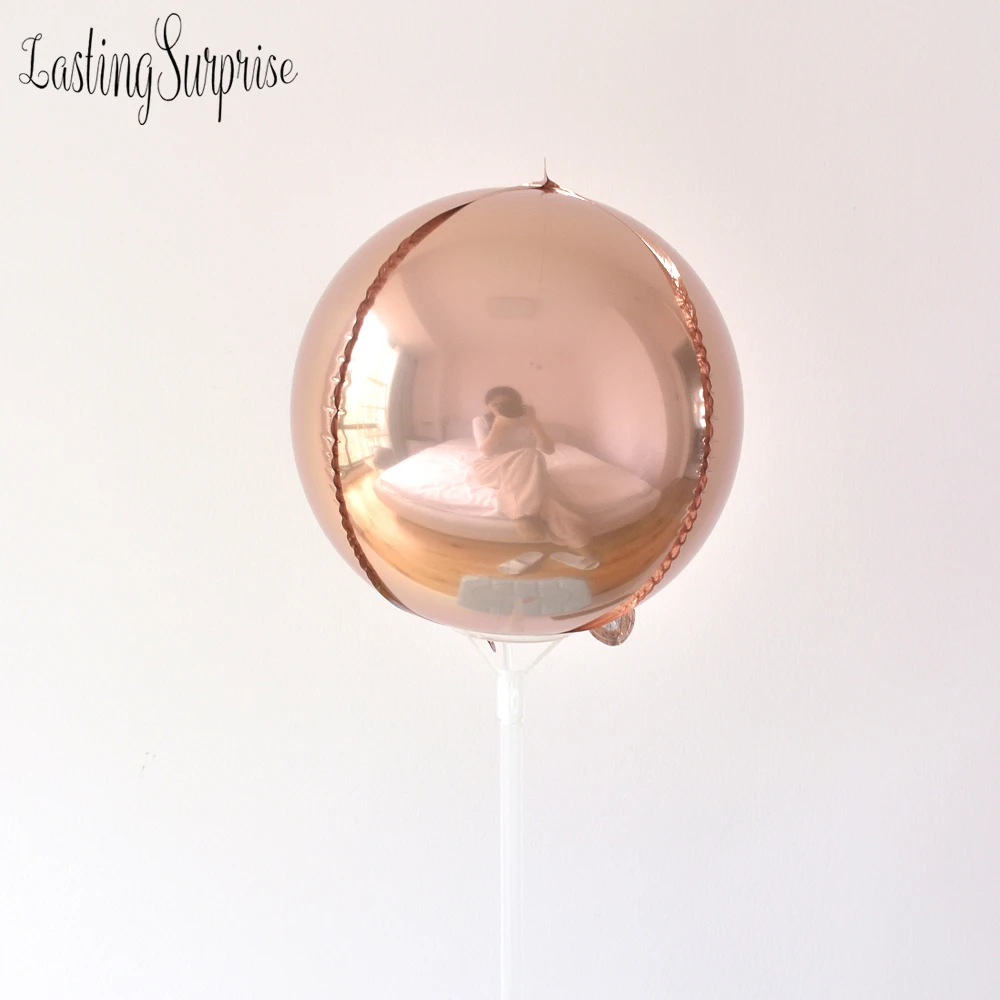 Шары из фольги 4D 2 шт. большие круглые шарики в форме сферы алюминиевая фольга