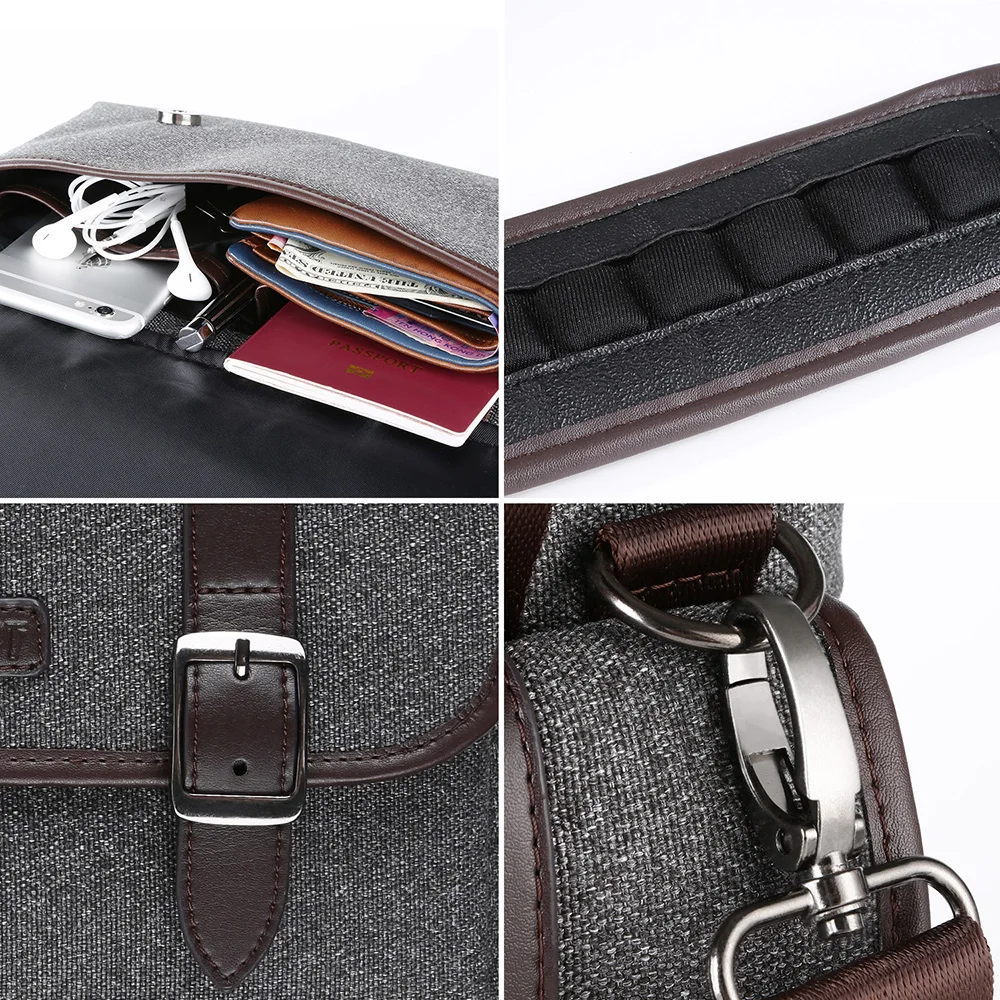 kf concept portable waterproof camera backpack gadget dslr shoulder messenger bag unisex middle size grey free global shipping