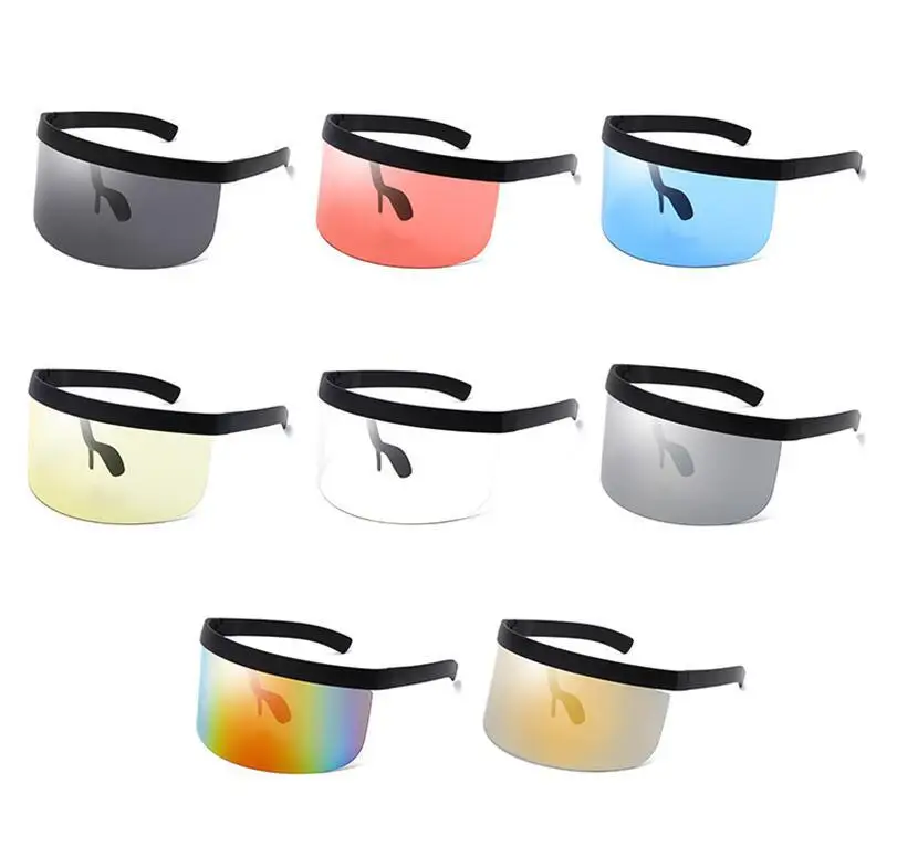 

HiMISS Cycling Sunglasses Oversized Visor Wrap Shield Large Mirror Sun Glasses ant-UV 400 Half Face Shield Guard